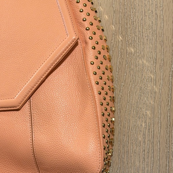 Elizabeth Laine Studded Leather Crossbody / Shoulder Bag – Blush Pink main image 7